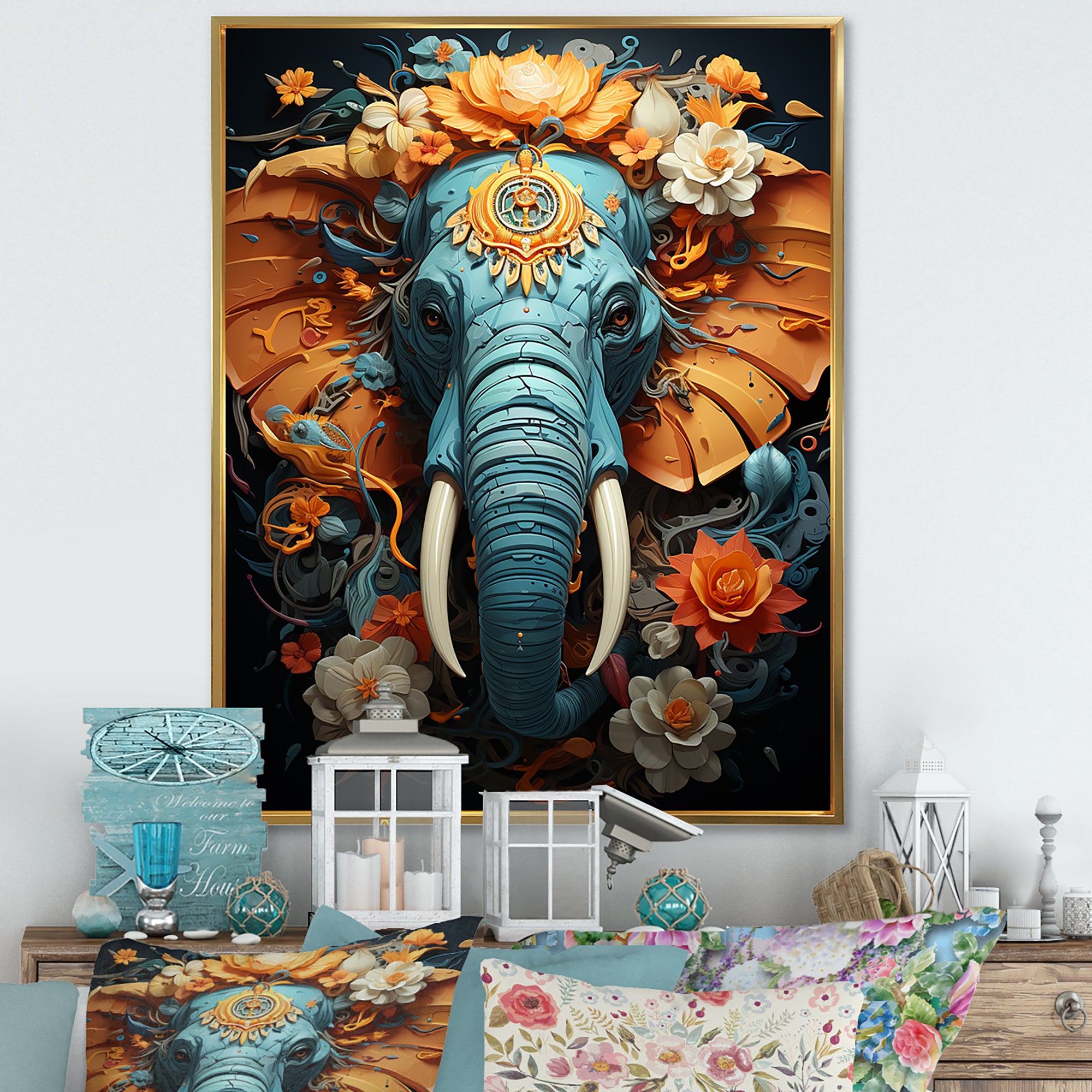 Urban Graffiti Pachyderms - Elephant Home Decor Art