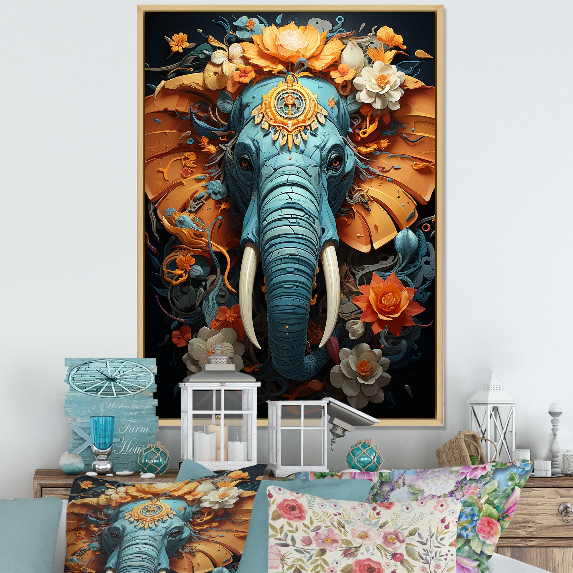 Urban Graffiti Pachyderms - Elephant Home Decor Art