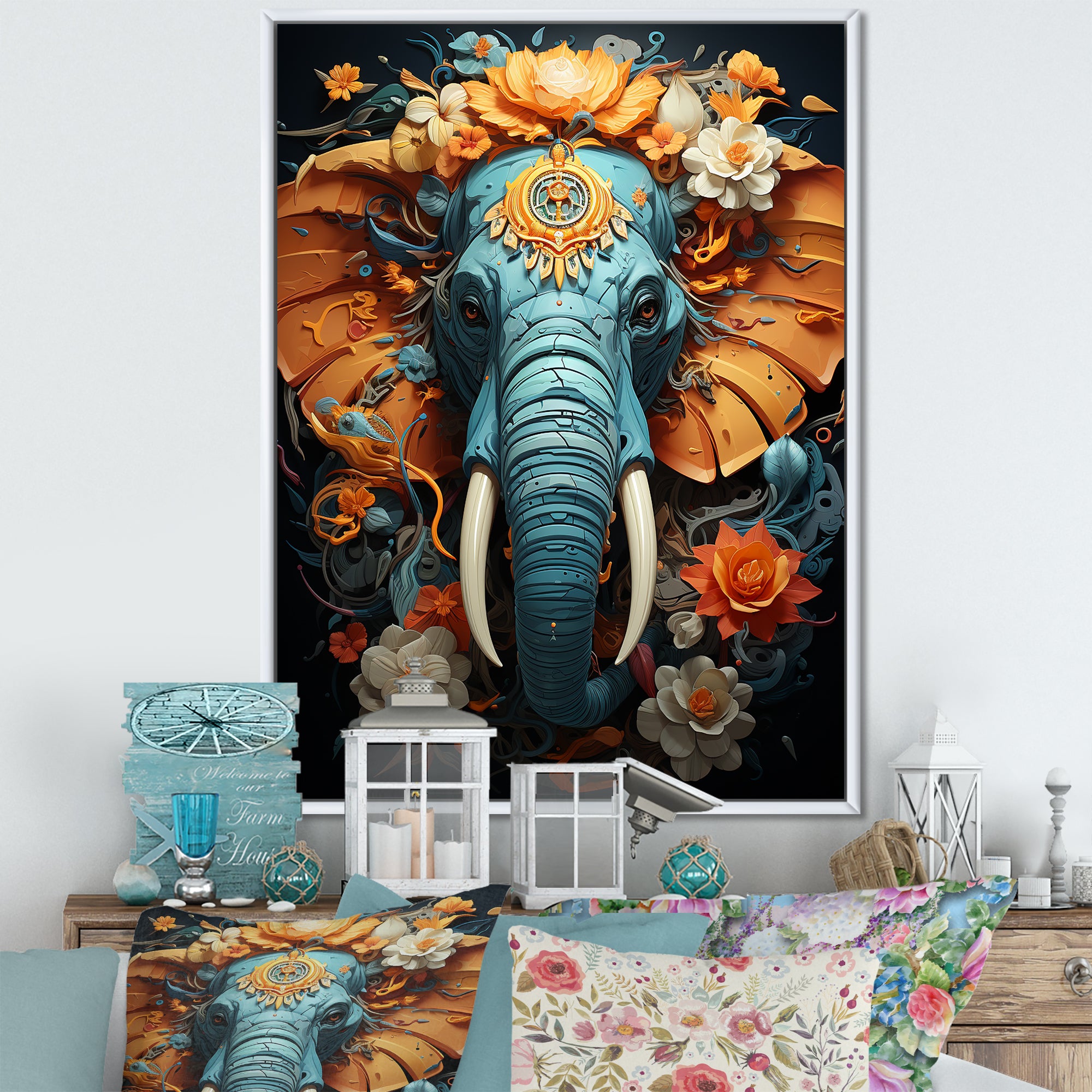 Urban Graffiti Pachyderms - Elephant Home Decor Art