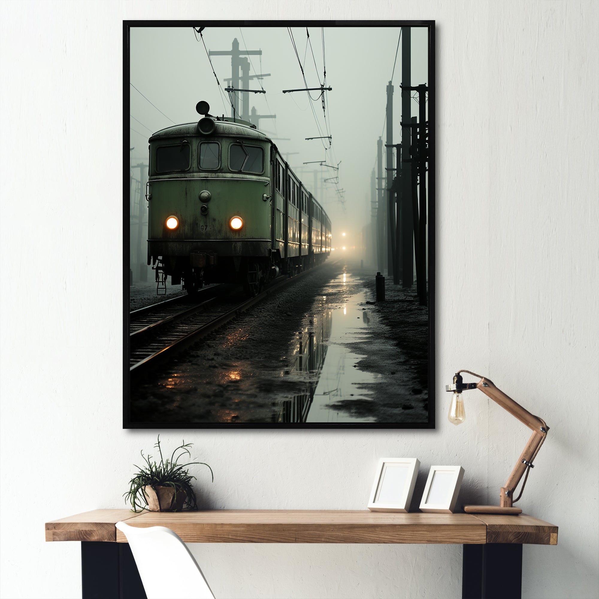 Comforting Moody Train Journey - Train Canvas Wall Art