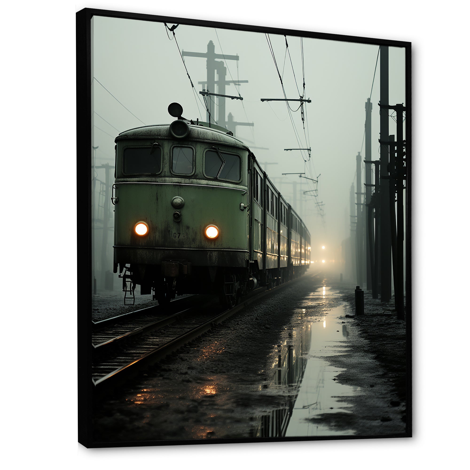Comforting Moody Train Journey - Train Canvas Wall Art