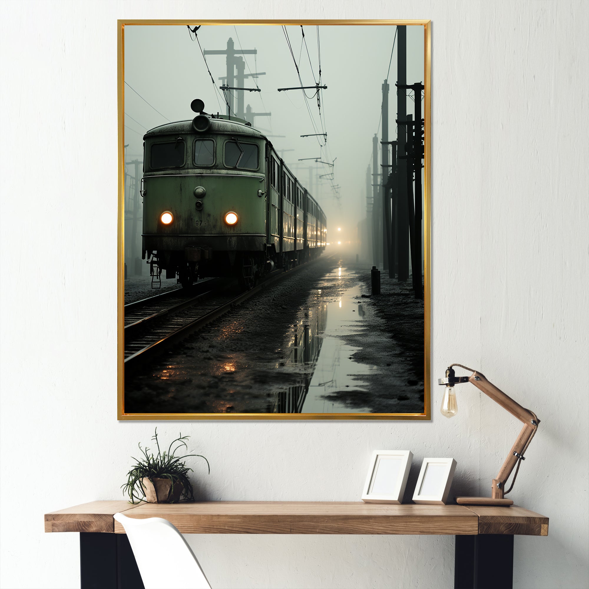 Comforting Moody Train Journey - Train Canvas Wall Art