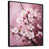 Burgundy Blossoms Harmony - Landscapes Canvas Wall Art