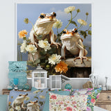 Contemporary Frog Serenity - Green Frog Wall Art