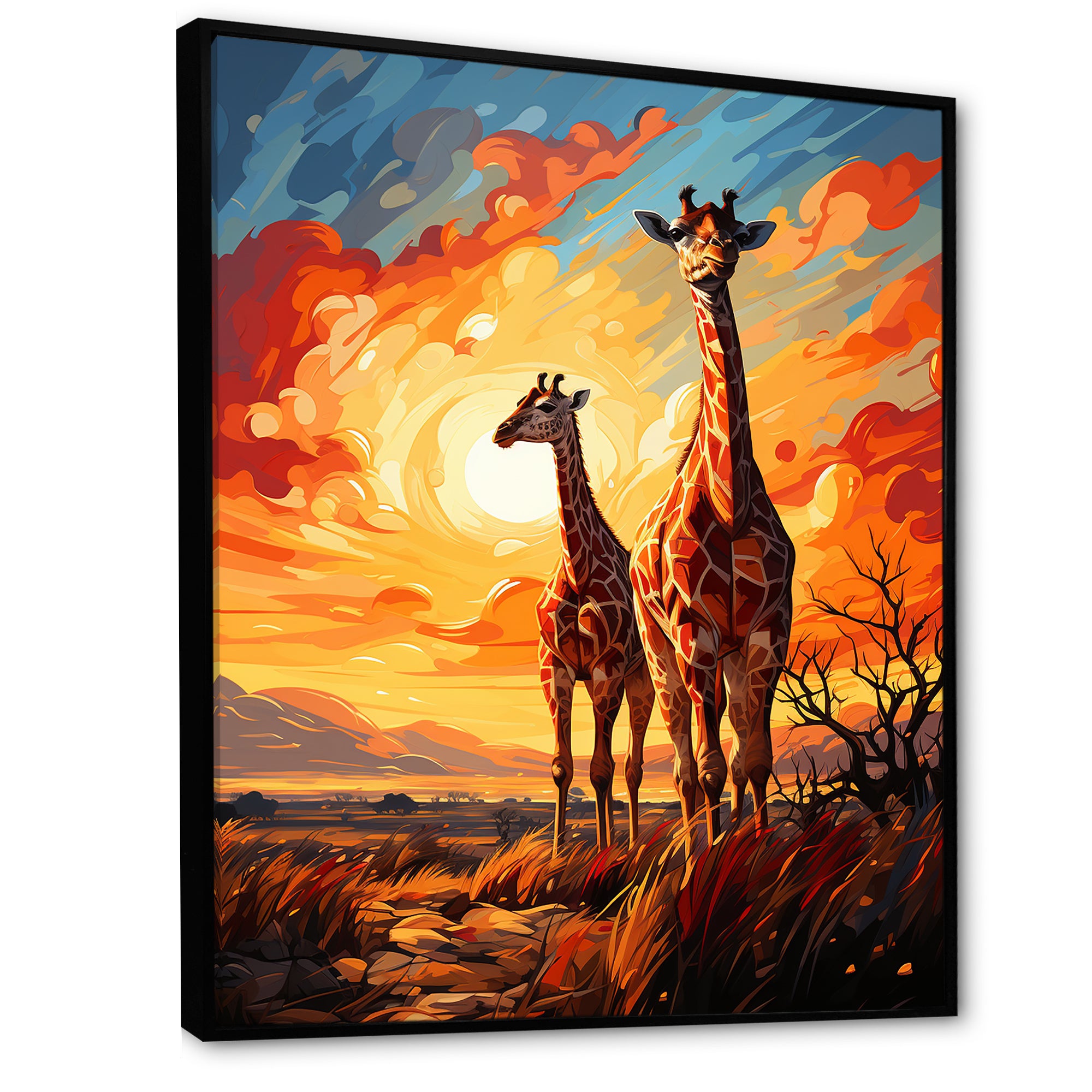 Giraffe African Horizon - Giraffe Wall Art Prints