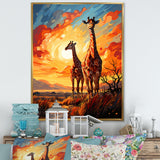 Giraffe African Horizon - Giraffe Wall Art Prints