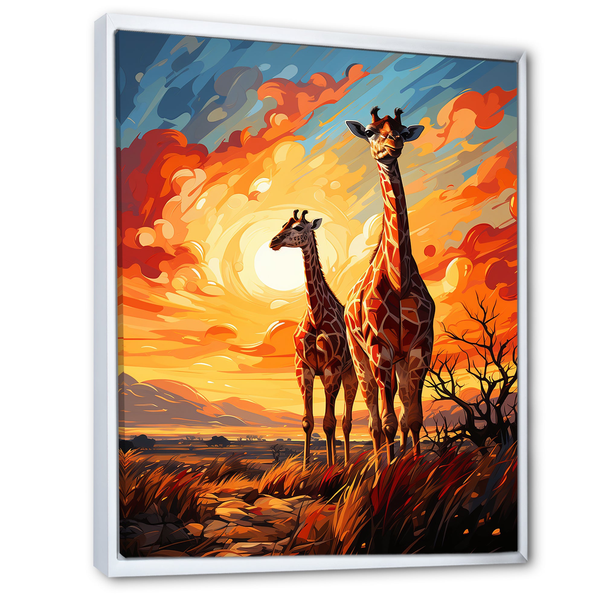 Giraffe African Horizon - Giraffe Wall Art Prints