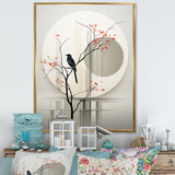 Grey Japanese Bird Ink Portrait - Gray Bird Wall Art