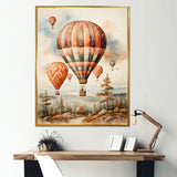 A Classic Art Study Of A Hot Air Balloon In Flight Wilderness - Hot Air Balloon Canvas Wall Art
