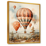 A Classic Art Study Of A Hot Air Balloon In Flight Wilderness - Hot Air Balloon Canvas Wall Art