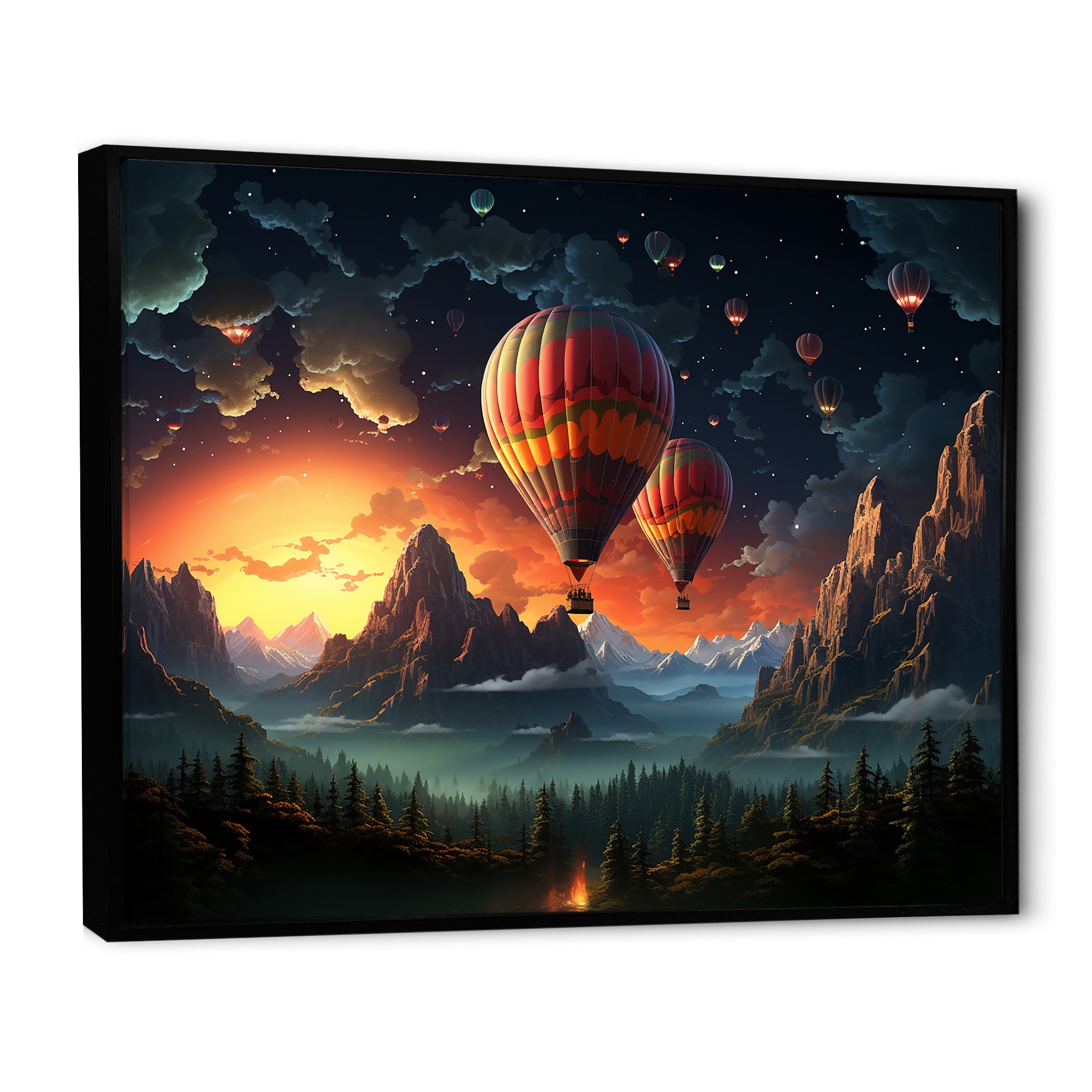 Hot Air Balloon Cosmic Magic - Hot Air Balloon Canvas Wall Art