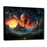 Hot Air Balloon Cosmic Magic - Hot Air Balloon Canvas Wall Art