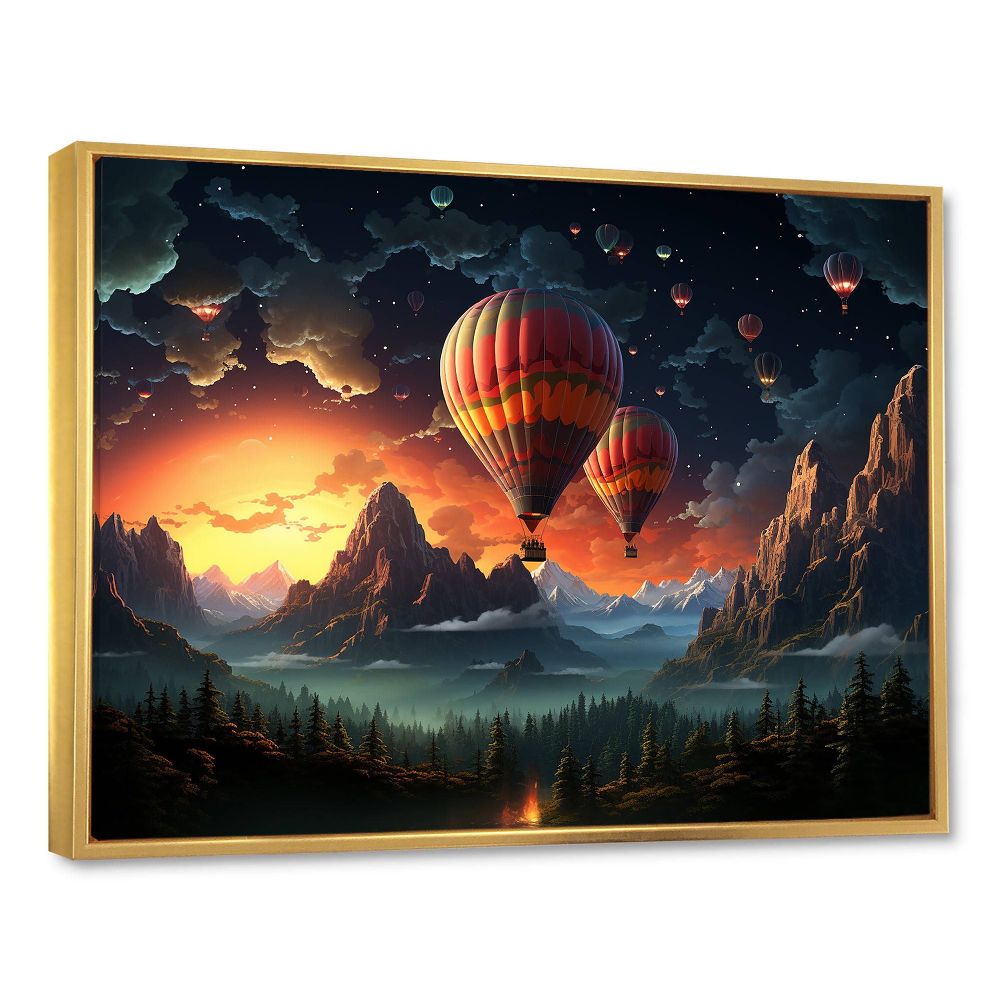 Hot Air Balloon Cosmic Magic - Hot Air Balloon Canvas Wall Art