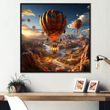 A Fantasy Art Depiction Of Hot Air Balloons - Hot Air Balloon Canvas Wall Art