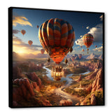 A Fantasy Art Depiction Of Hot Air Balloons - Hot Air Balloon Canvas Wall Art