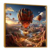 A Fantasy Art Depiction Of Hot Air Balloons - Hot Air Balloon Canvas Wall Art