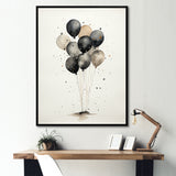 Minimalist Depiction Of Balloons - Hot Air Balloon Canvas Wall Art
