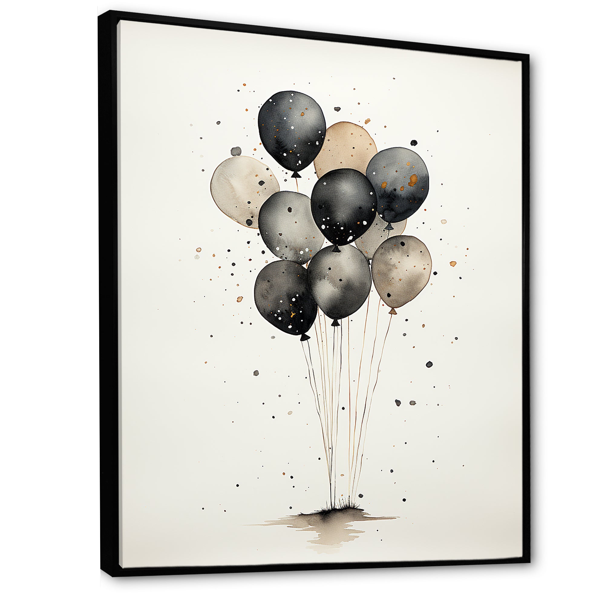 Minimalist Depiction Of Balloons - Hot Air Balloon Canvas Wall Art