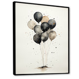 Minimalist Depiction Of Balloons - Hot Air Balloon Canvas Wall Art