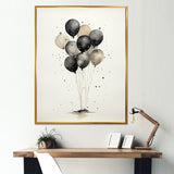 Minimalist Depiction Of Balloons - Hot Air Balloon Canvas Wall Art