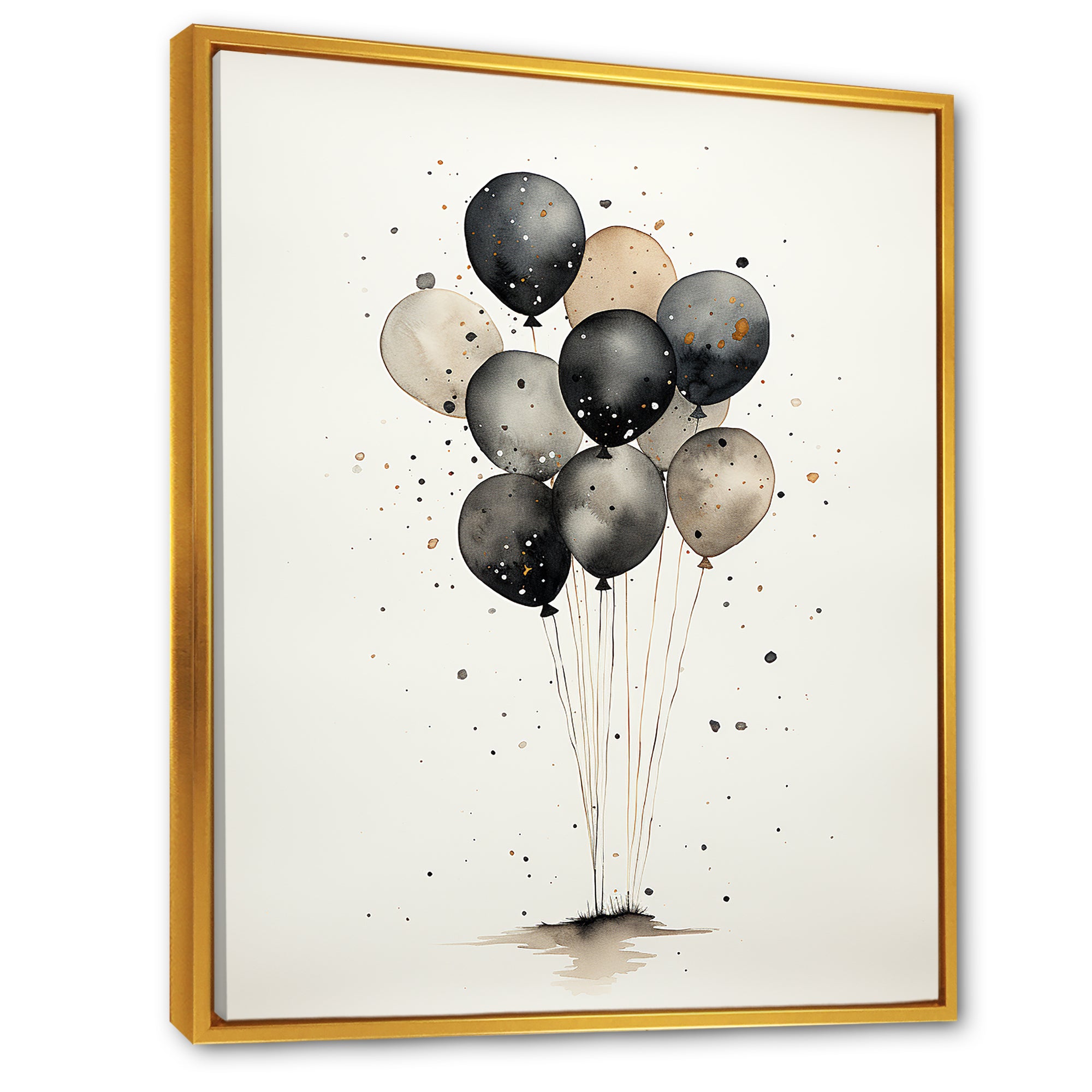 Minimalist Depiction Of Balloons - Hot Air Balloon Canvas Wall Art