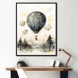 Minimalist Depiction Of A Hot Air Balloons Sky Magic - Hot Air Balloon Canvas Wall Art
