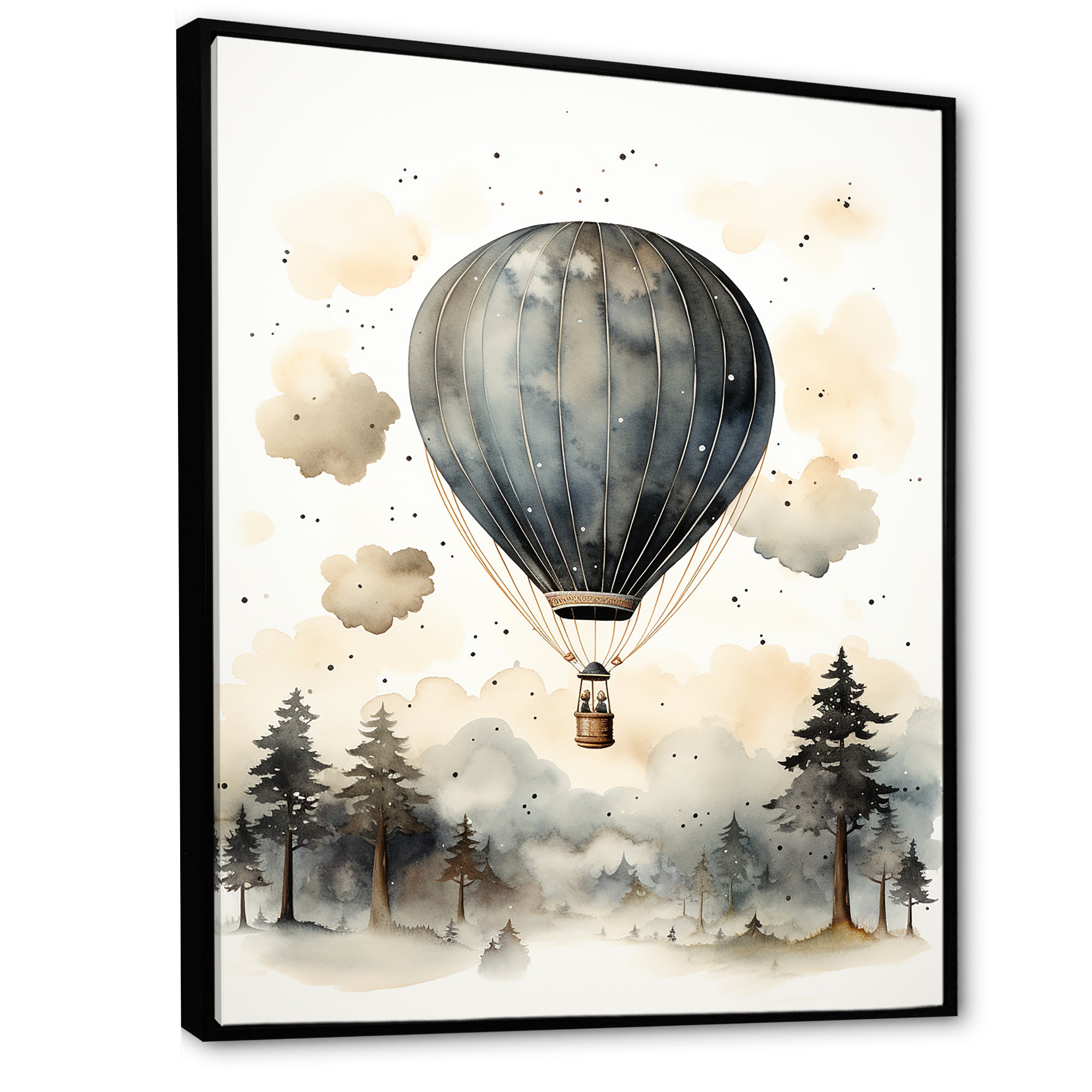 Minimalist Depiction Of A Hot Air Balloons Sky Magic - Hot Air Balloon Canvas Wall Art