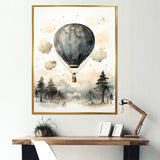 Minimalist Depiction Of A Hot Air Balloons Sky Magic - Hot Air Balloon Canvas Wall Art