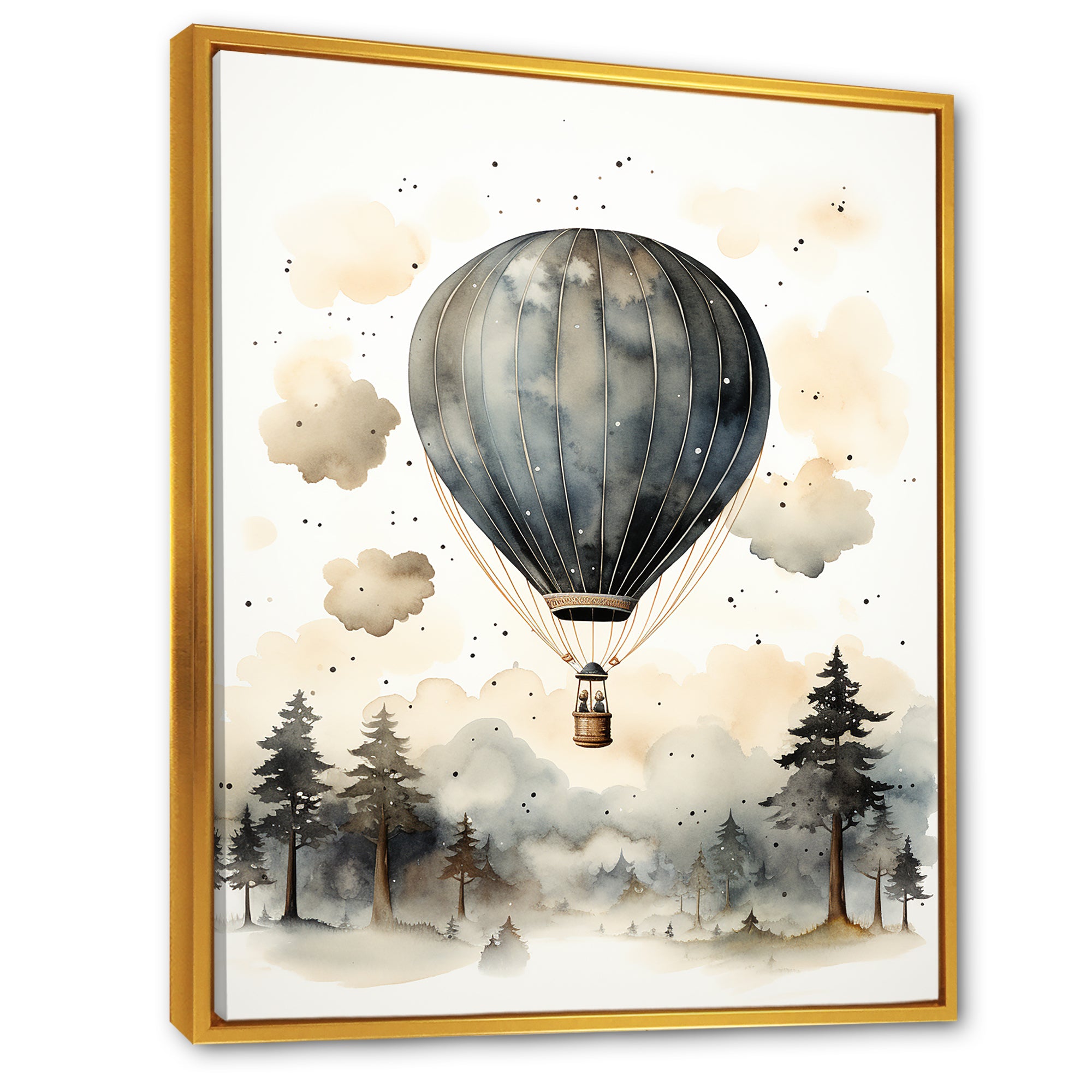Minimalist Depiction Of A Hot Air Balloons Sky Magic - Hot Air Balloon Canvas Wall Art