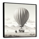 Monochromatic Hot Air Balloon Take Off - Hot Air Balloon Canvas Wall Art