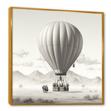 Monochromatic Hot Air Balloon Take Off - Hot Air Balloon Canvas Wall Art