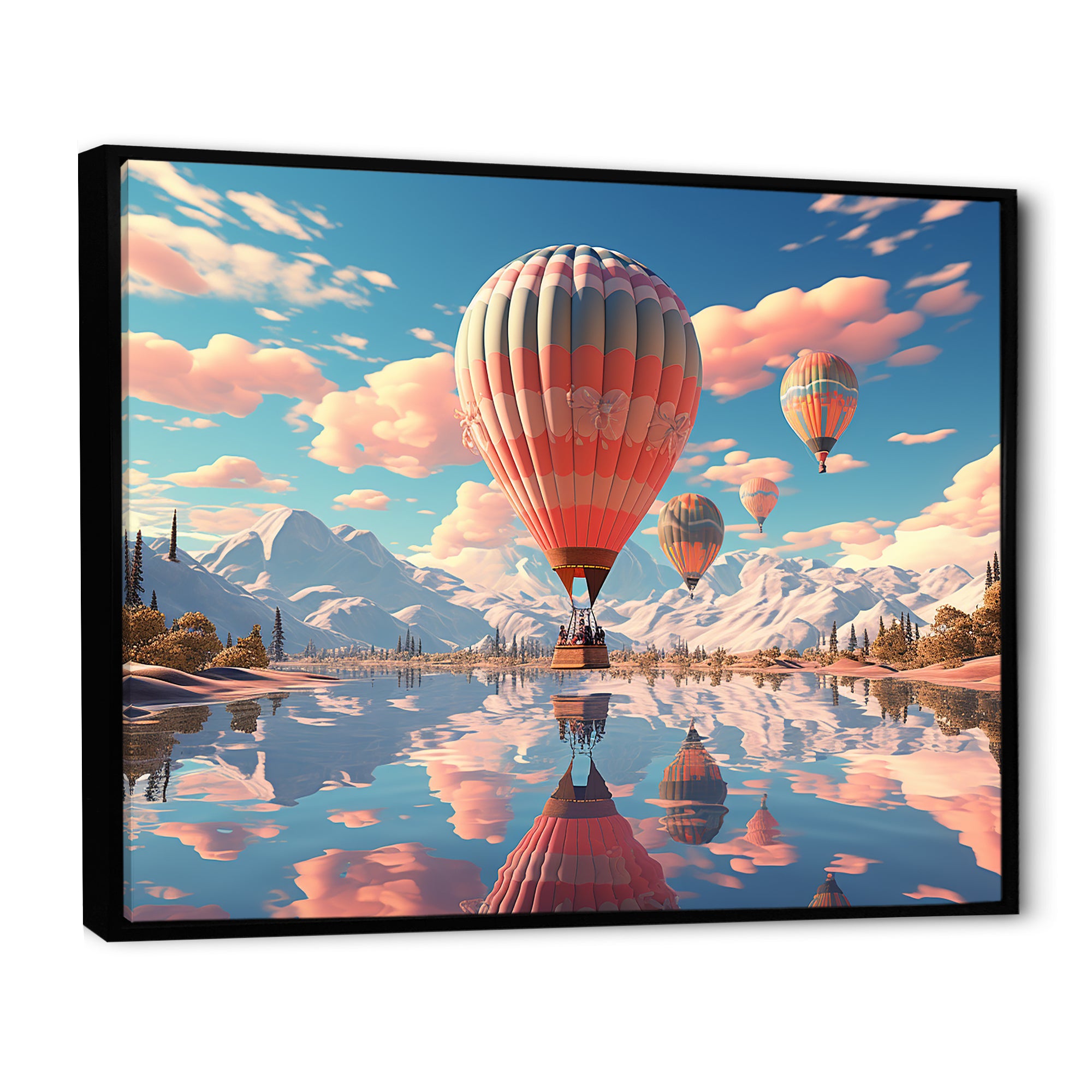 A Playful Hot Air Balloons Bliss - Hot Air Balloon Canvas Wall Art