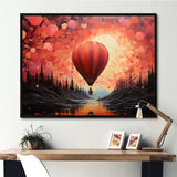 Coral Hot Air Balloons Take Flight - Hot Air Balloon Canvas Wall Art