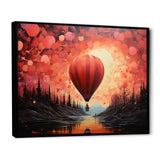 Coral Hot Air Balloons Take Flight - Hot Air Balloon Canvas Wall Art