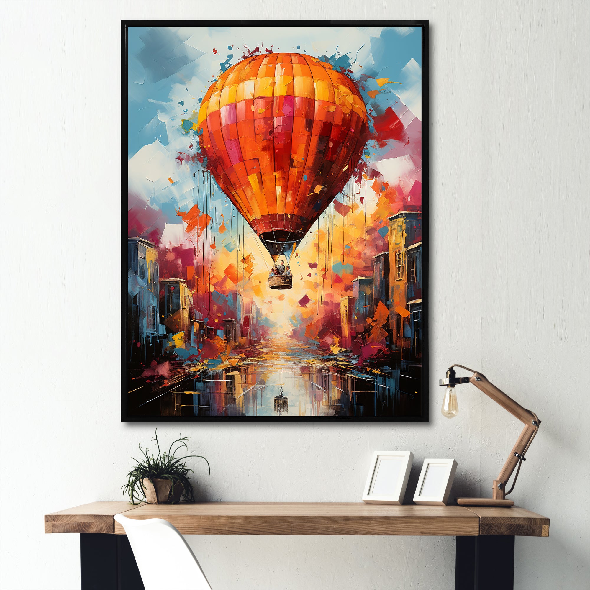 Street Art Hot Air Balloon Bliss - Hot Air Balloon Canvas Wall Art