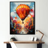 Street Art Hot Air Balloon Bliss - Hot Air Balloon Canvas Wall Art