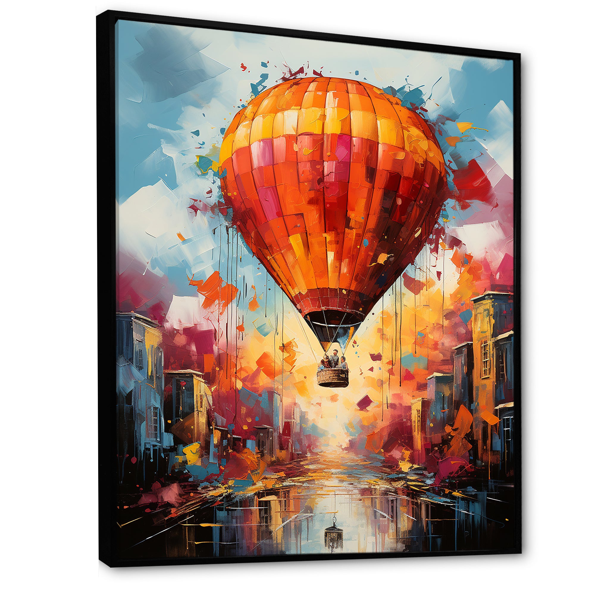 Street Art Hot Air Balloon Bliss - Hot Air Balloon Canvas Wall Art