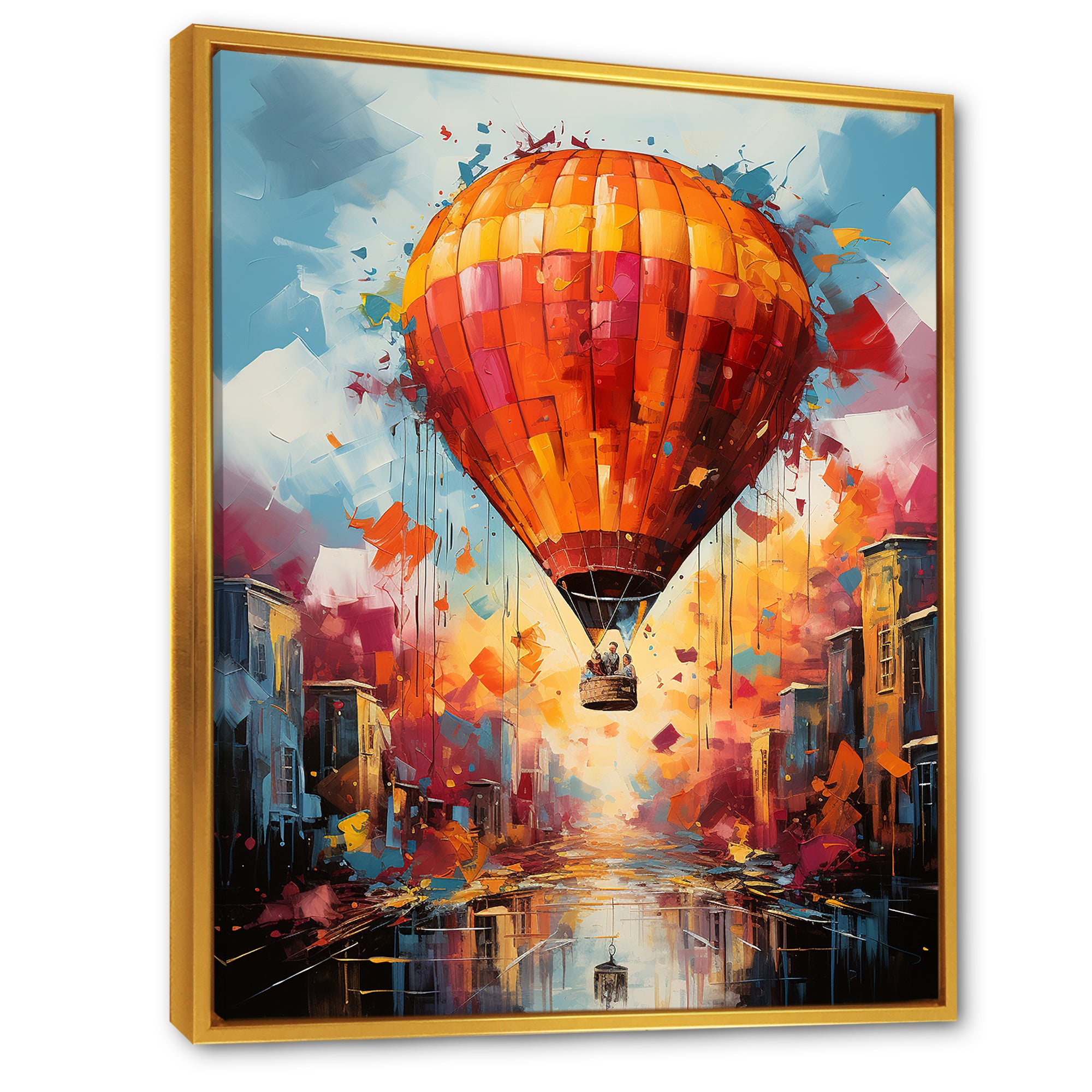 Street Art Hot Air Balloon Bliss - Hot Air Balloon Canvas Wall Art