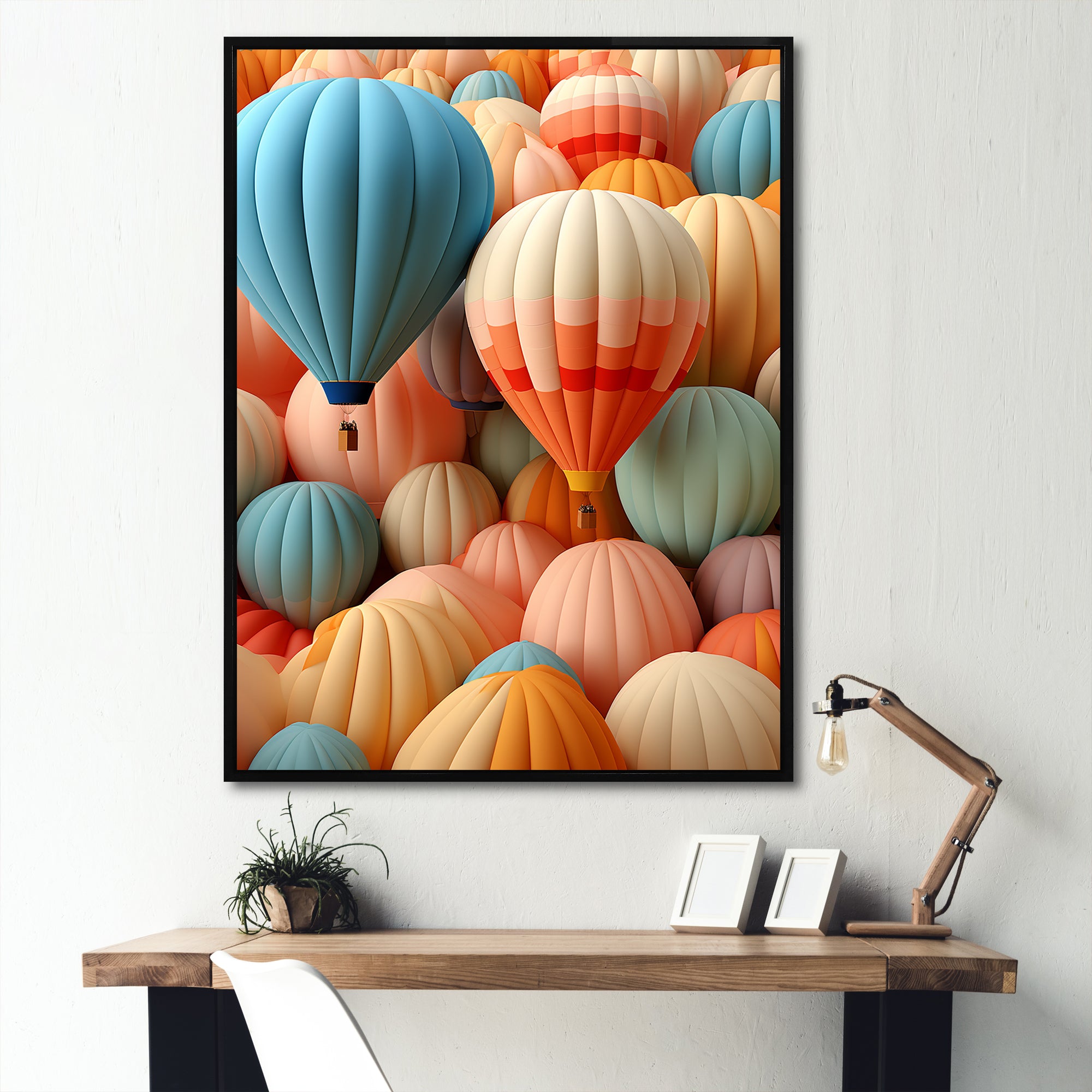 Abstract Colorful Balloon Harmony - Hot Air Balloon Canvas Wall Art