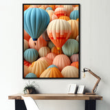 Abstract Colorful Balloon Harmony - Hot Air Balloon Canvas Wall Art