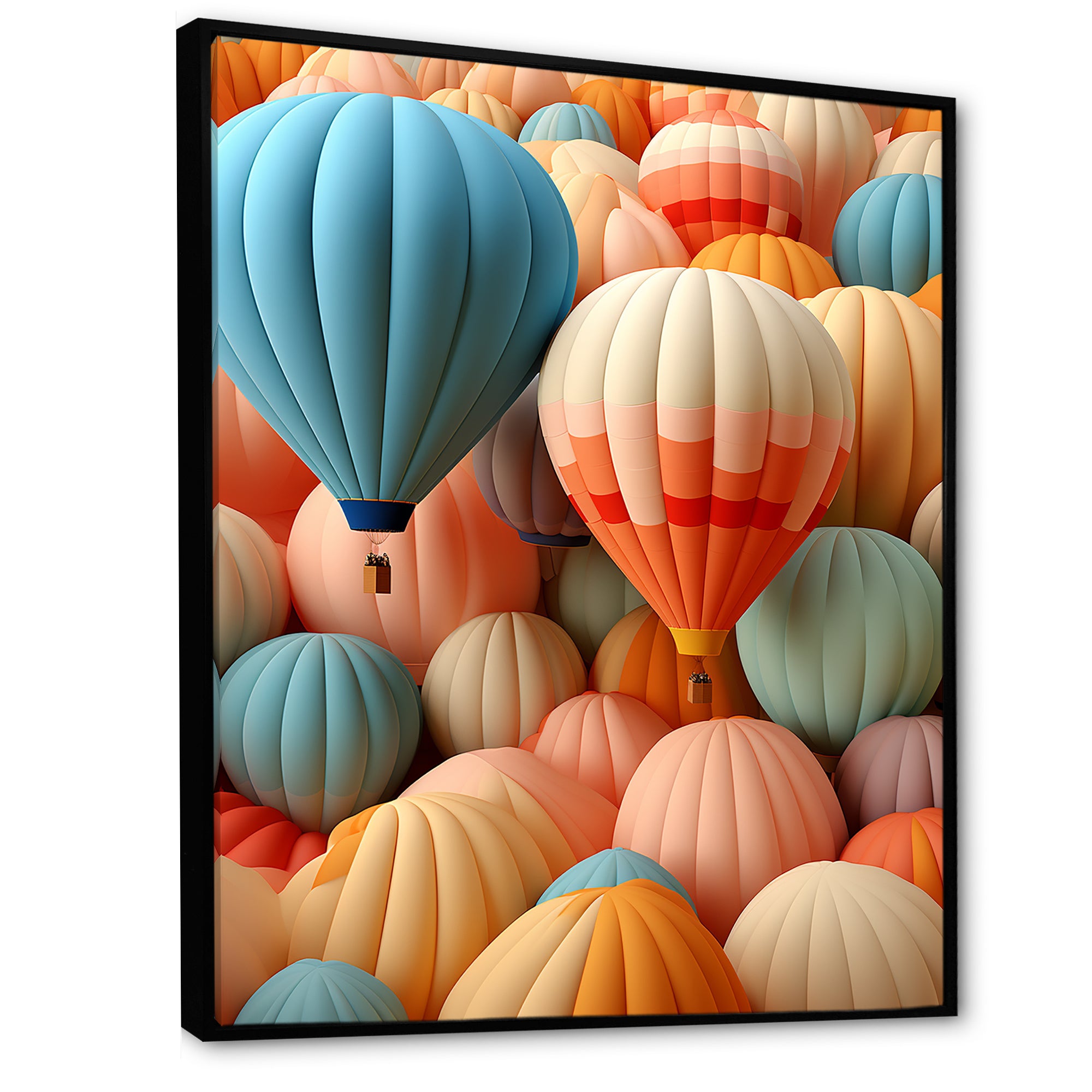 Abstract Colorful Balloon Harmony - Hot Air Balloon Canvas Wall Art