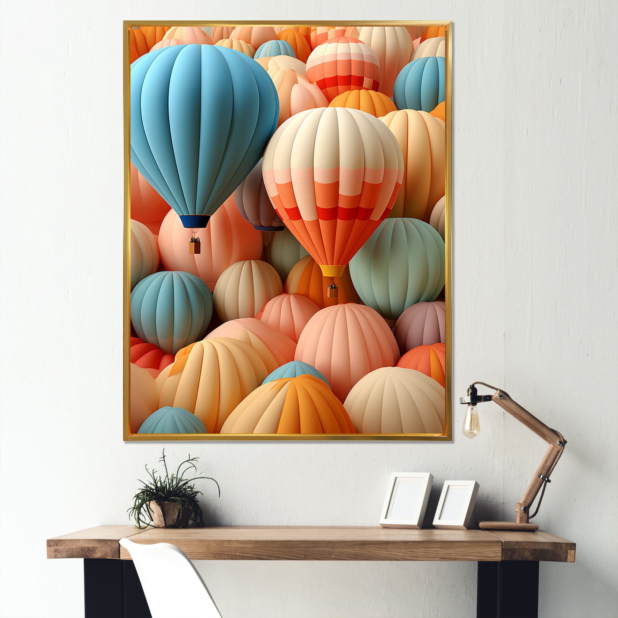 Abstract Colorful Balloon Harmony - Hot Air Balloon Canvas Wall Art