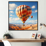 Abstract Colorful Balloon Soaring - Hot Air Balloon Canvas Wall Art