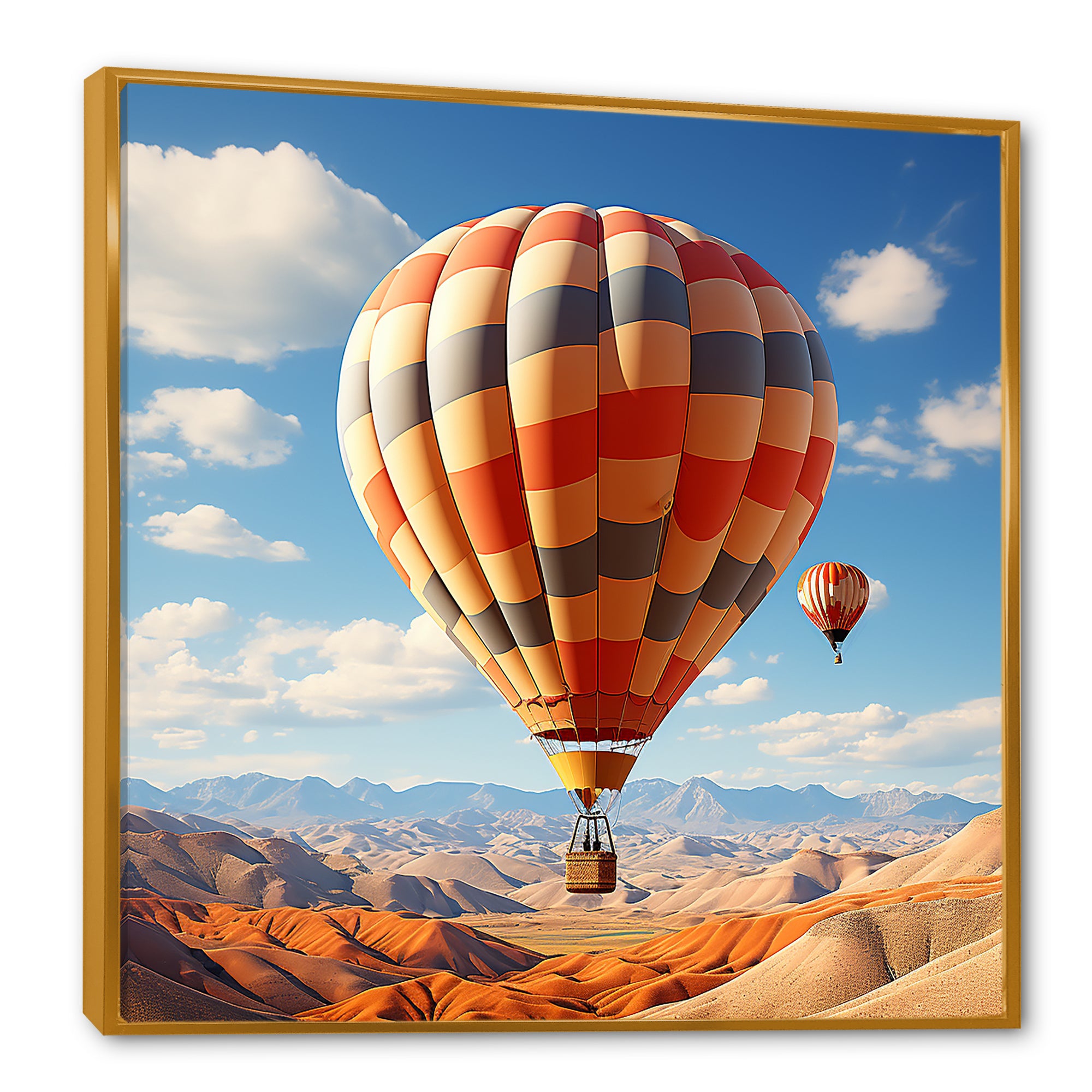 Abstract Colorful Balloon Soaring - Hot Air Balloon Canvas Wall Art