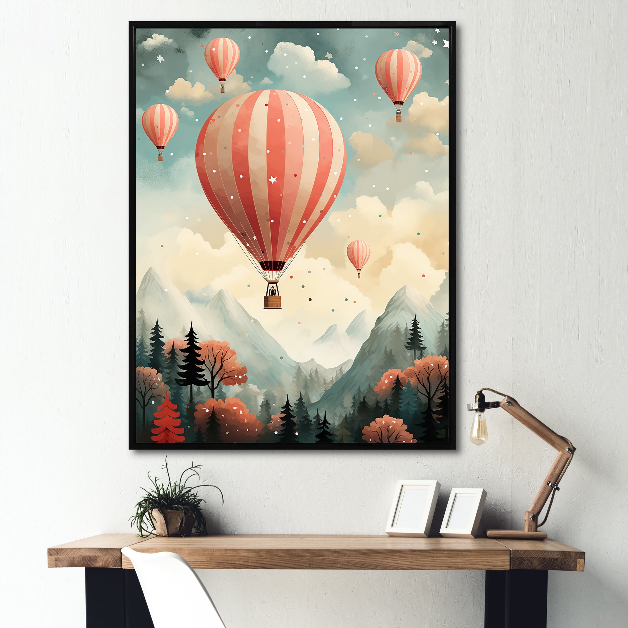 Classic Hot Air Balloon Charm - Hot Air Balloon Canvas Wall Art