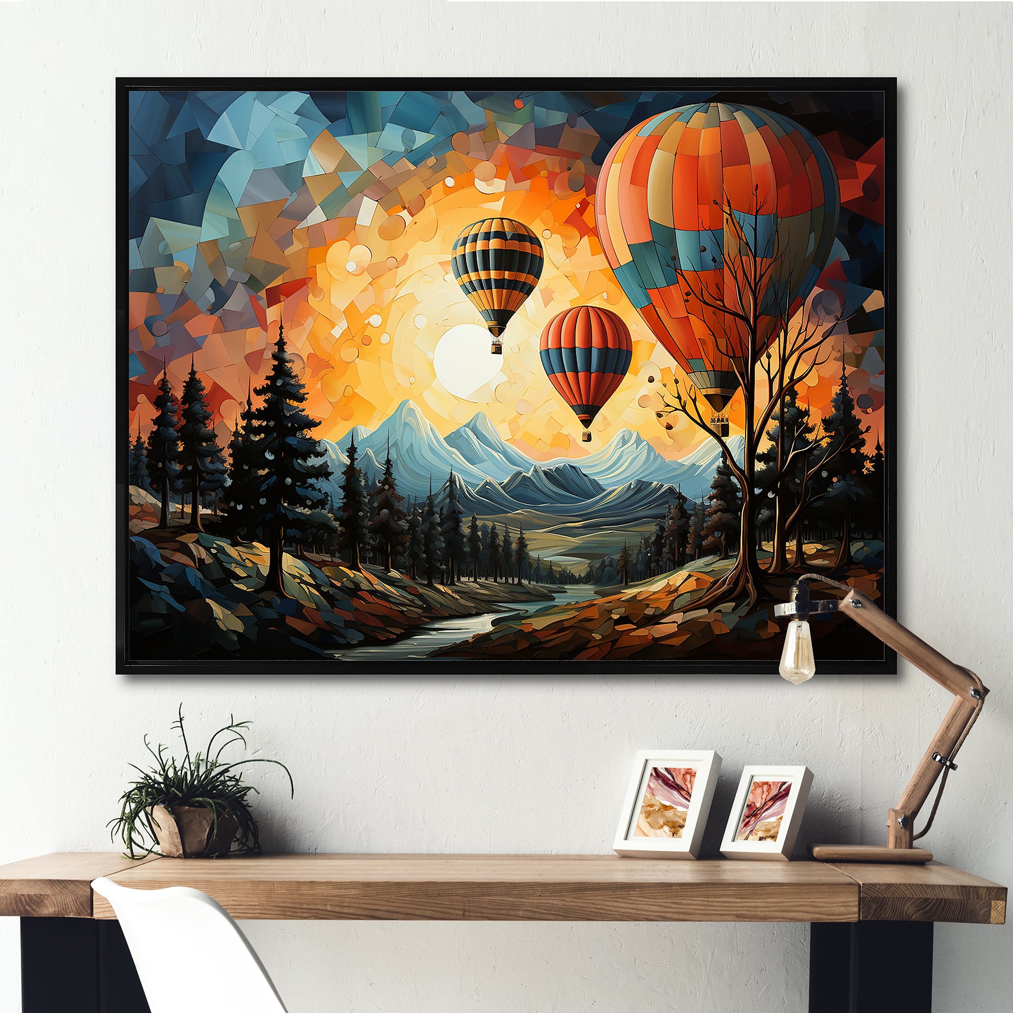 Cubist Balloon Expedition - Hot Air Balloon Canvas Wall Art