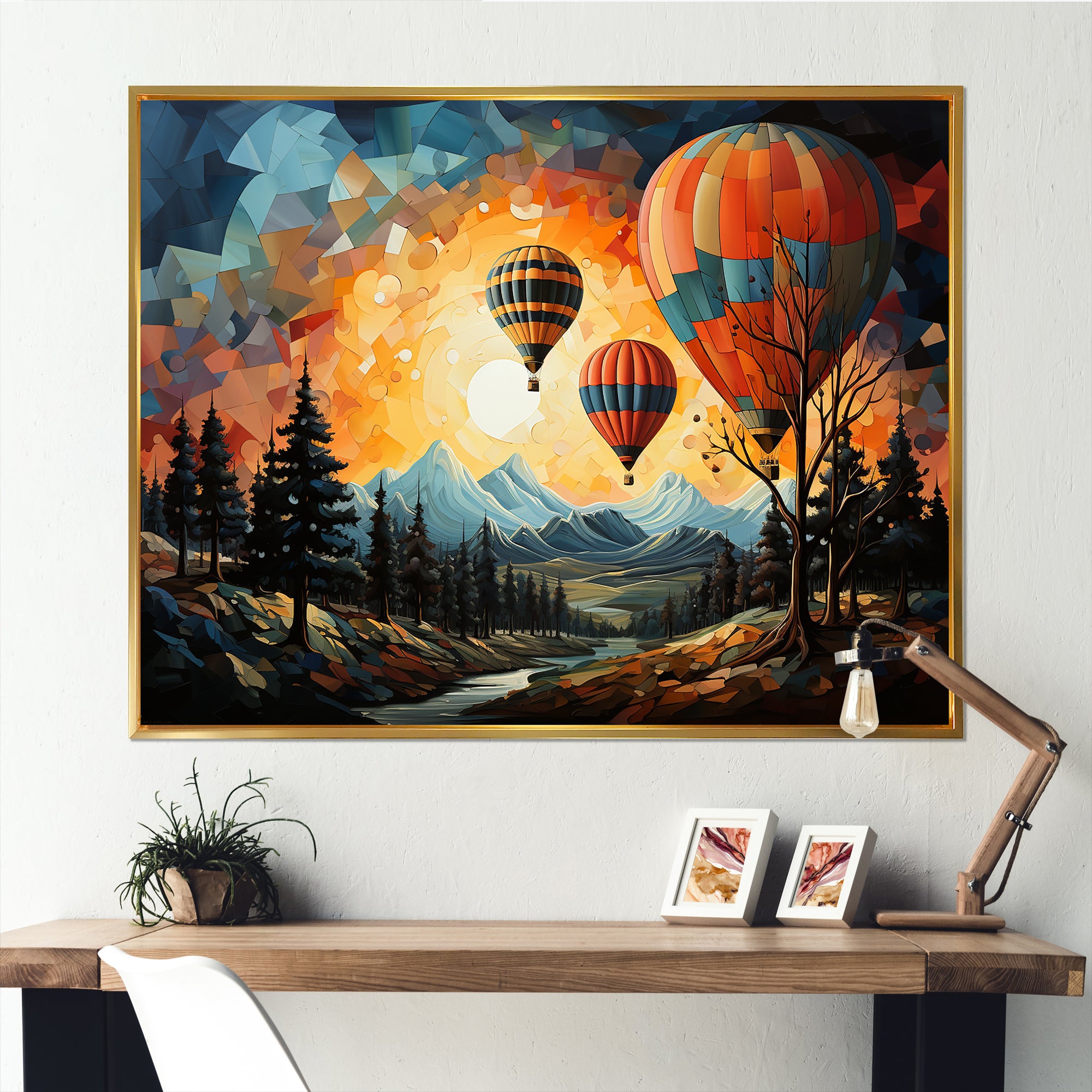 Cubist Balloon Expedition - Hot Air Balloon Canvas Wall Art