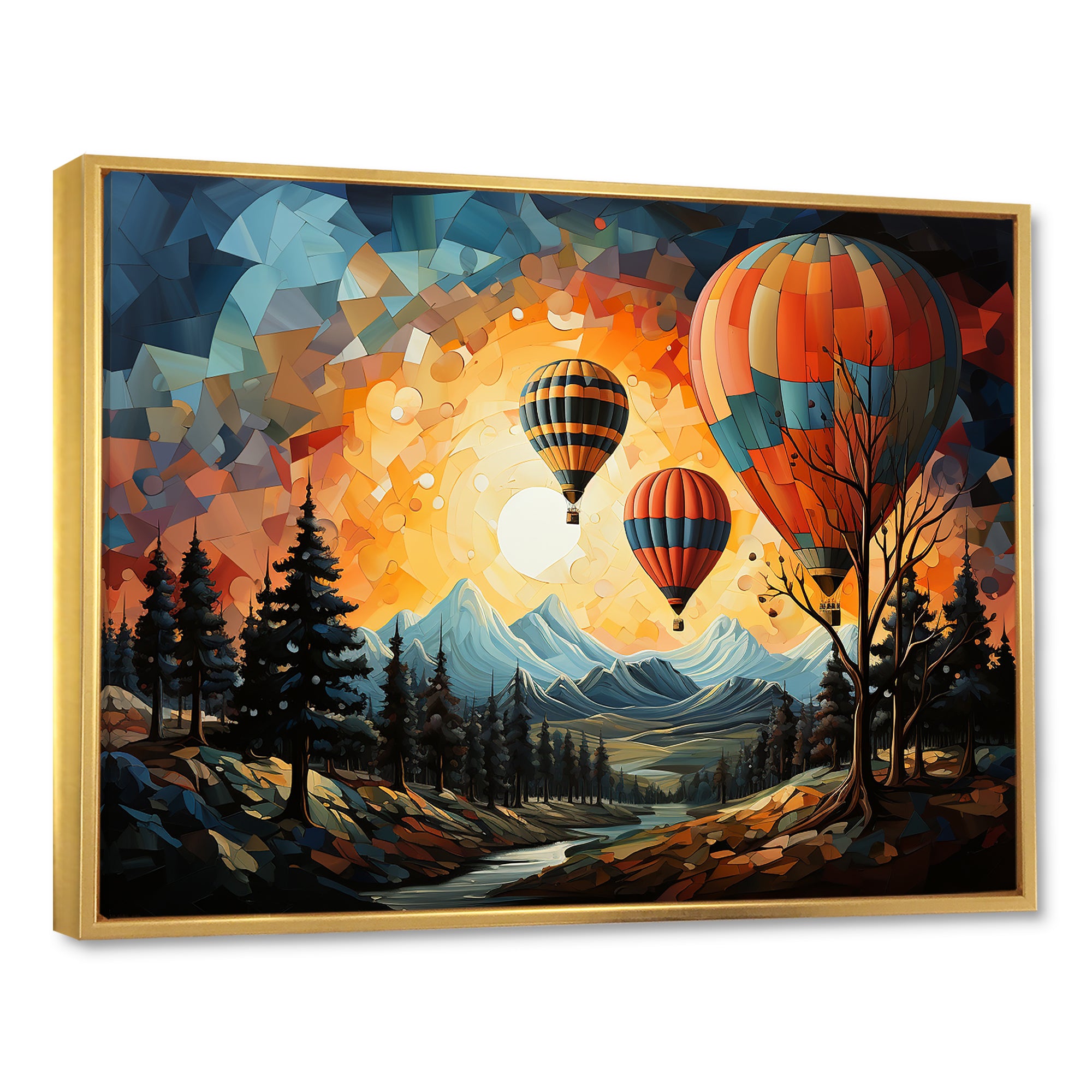 Cubist Balloon Expedition - Hot Air Balloon Canvas Wall Art