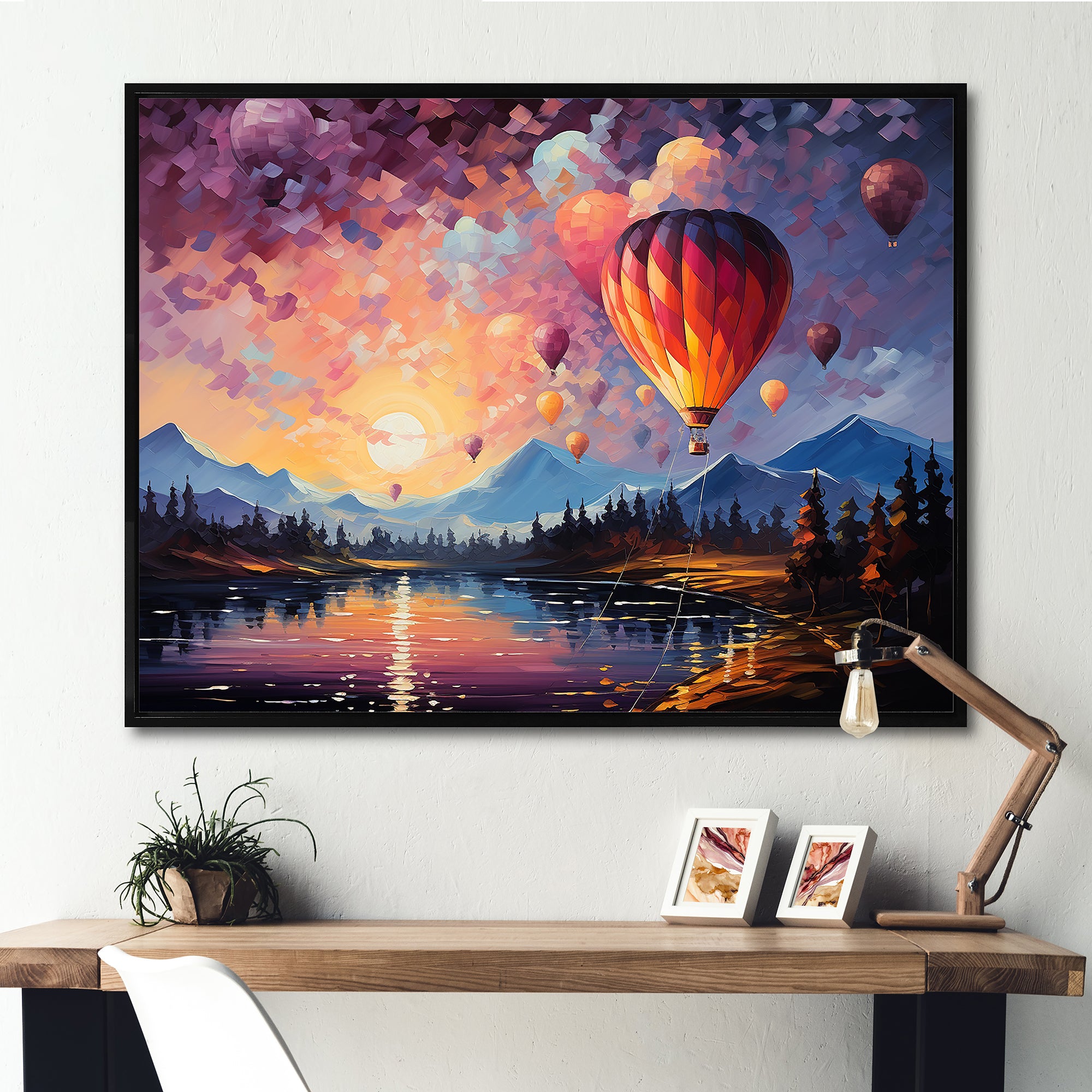 Expressionist Balloon Flight - Hot Air Balloon Canvas Wall Art