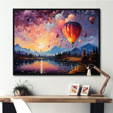 Expressionist Balloon Flight - Hot Air Balloon Canvas Wall Art